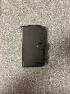Roots Black Wallet Folio Phone Case with Magnetic Tab